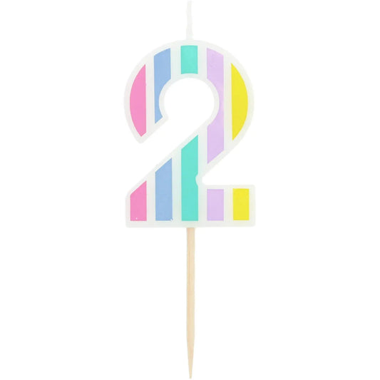 Candle Pastel Number 2 Multicolour Folat