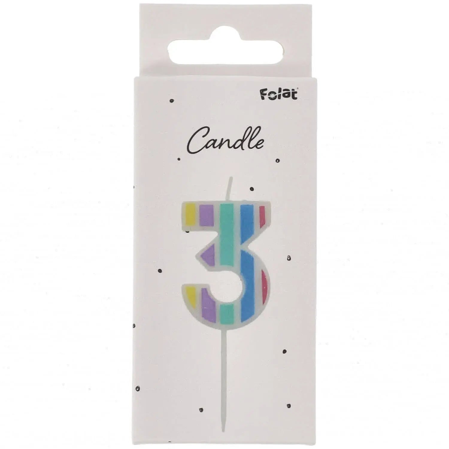 Candle Pastel Number 3 Multicolour Folat