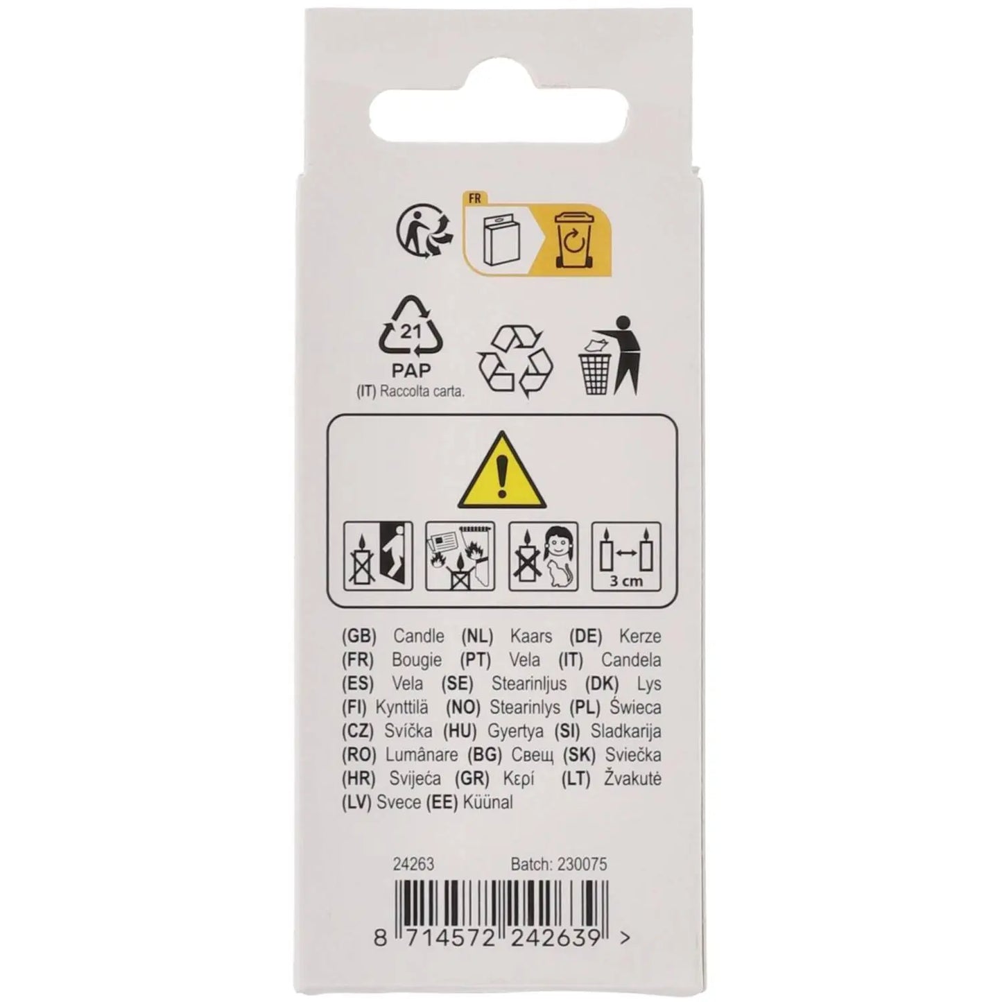 Candle Pastel Number 3 Multicolour Folat