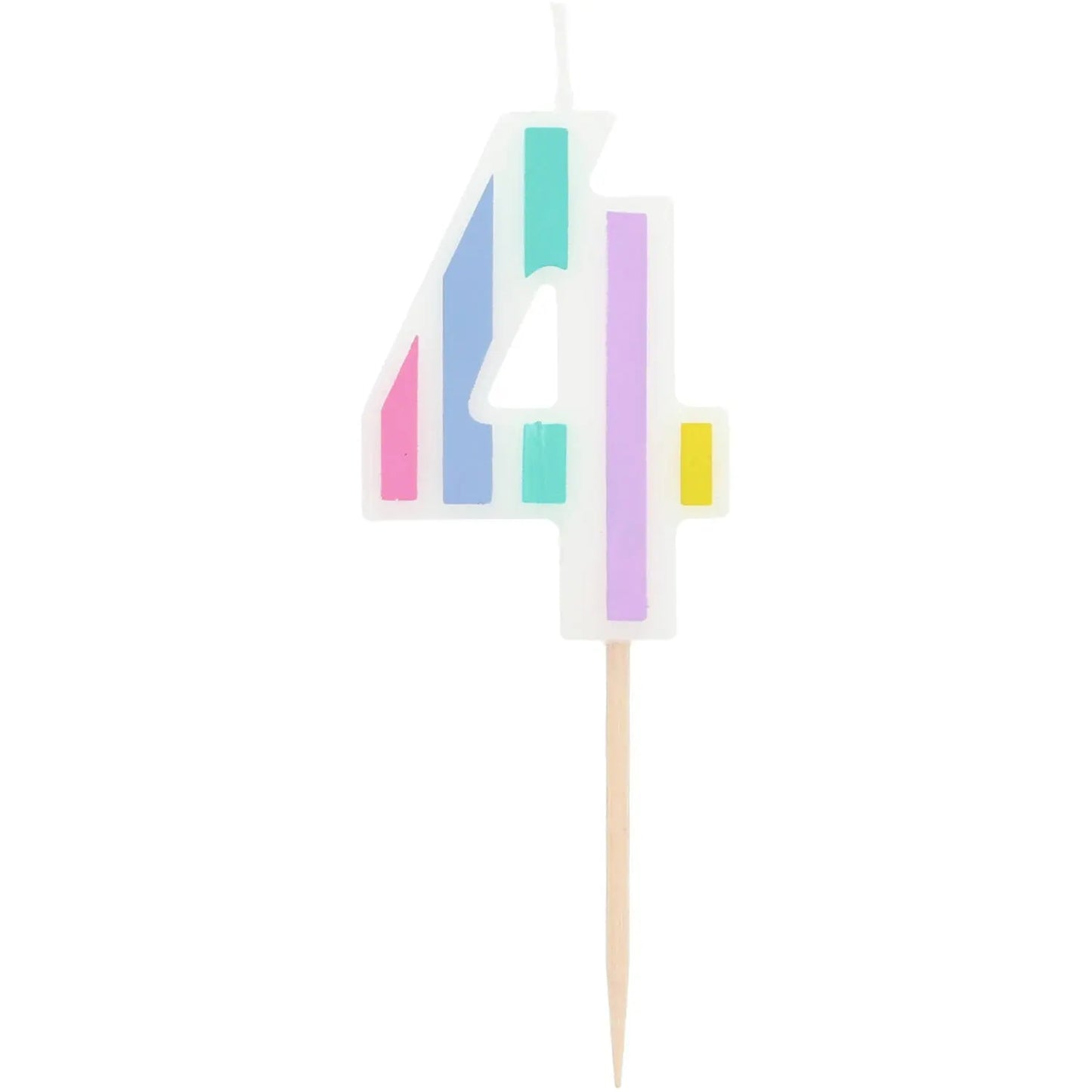 Candle Pastel Number 4 Multicolour Folat