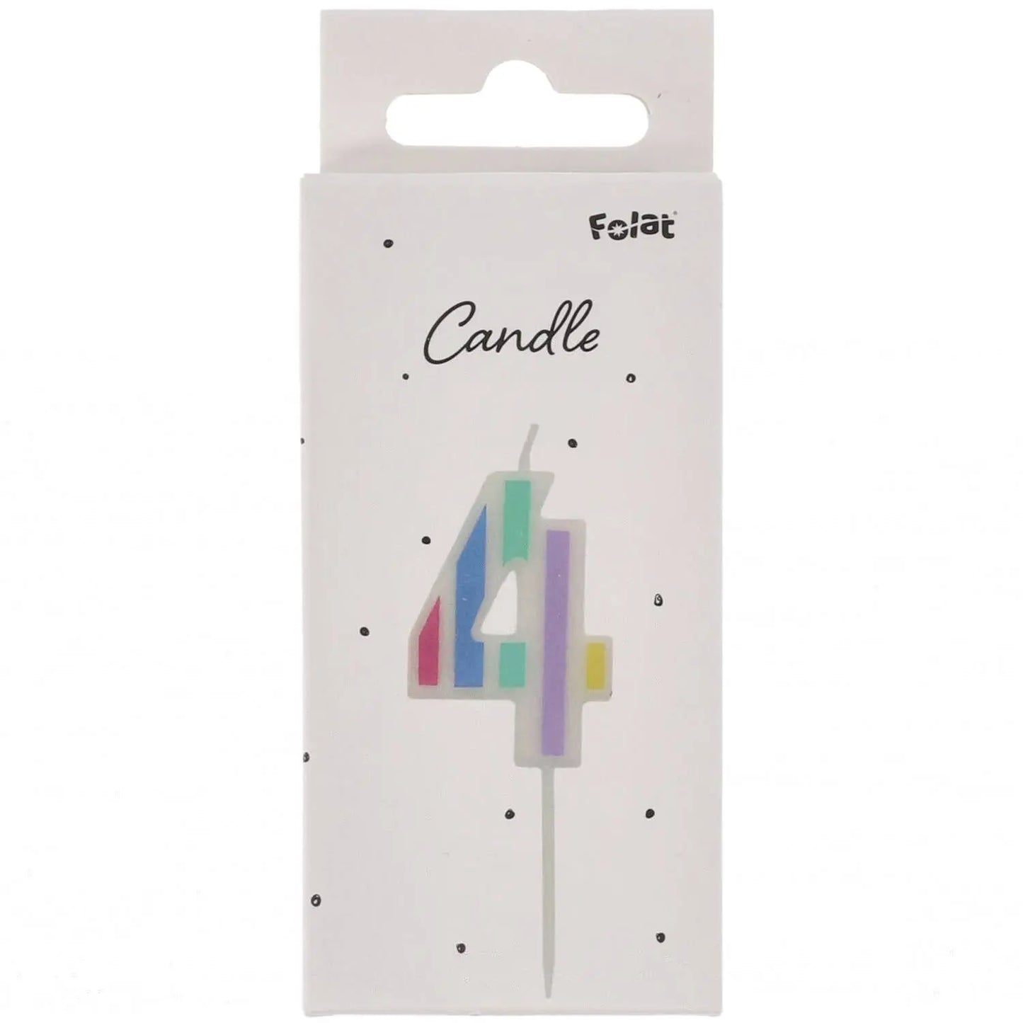 Candle Pastel Number 4 Multicolour Folat