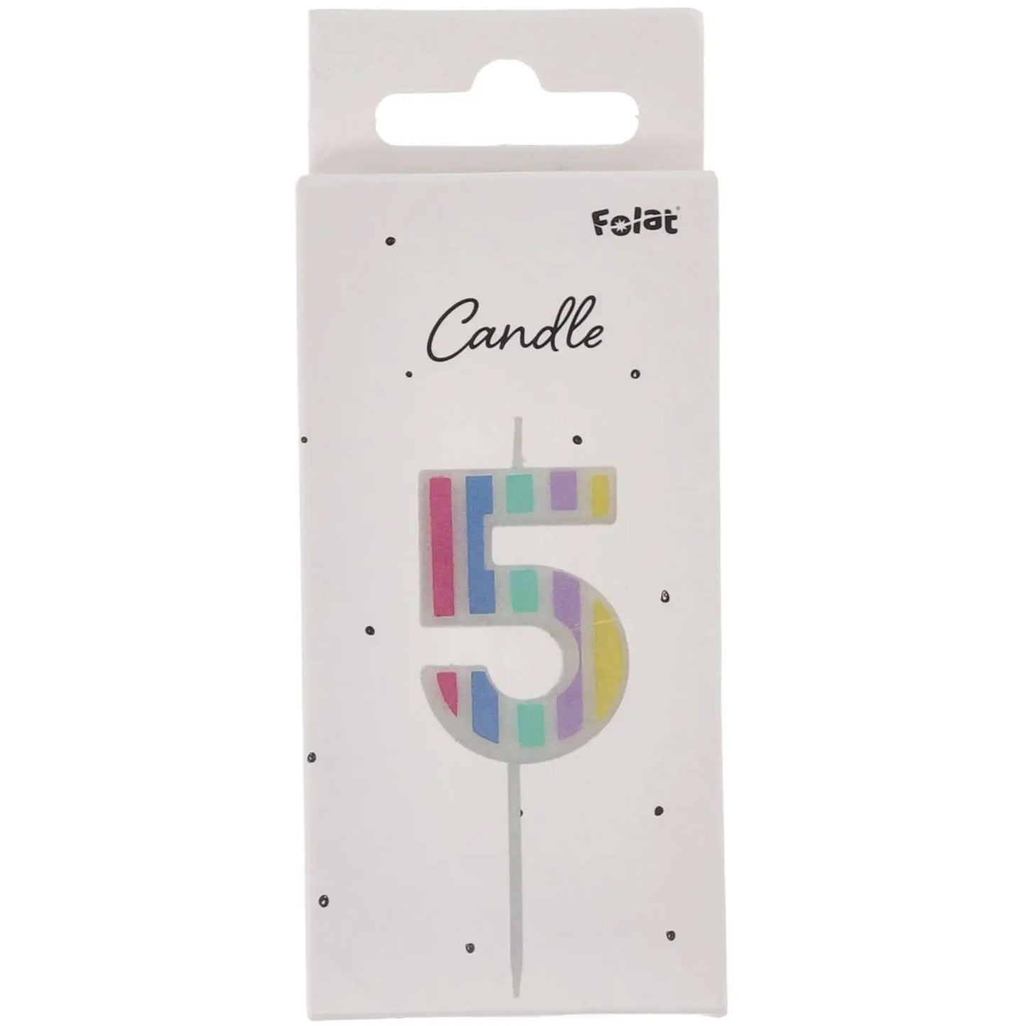 Candle Pastel Number 5 Multicolour Folat
