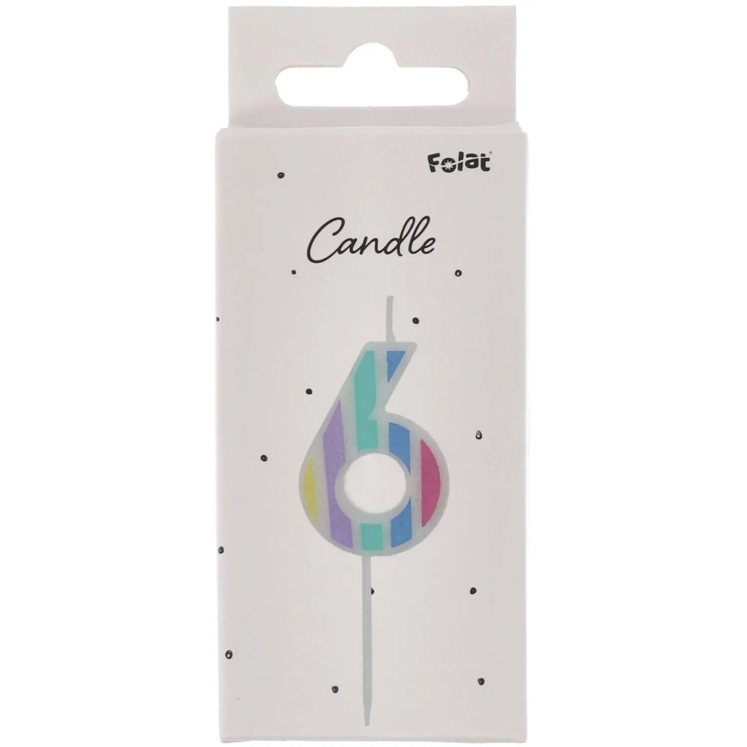 Candle Pastel Number 6 Multicolour Folat
