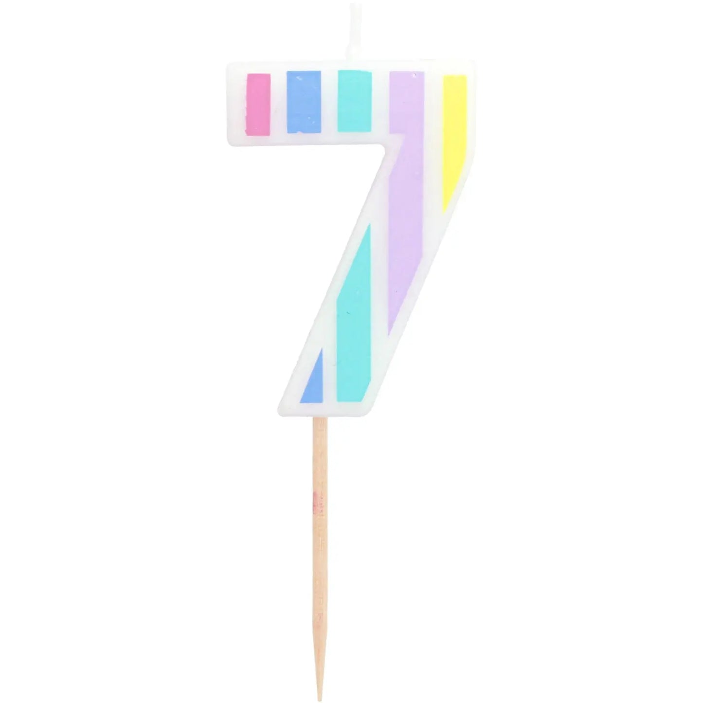 Candle Pastel Number 7 Multicolour Folat
