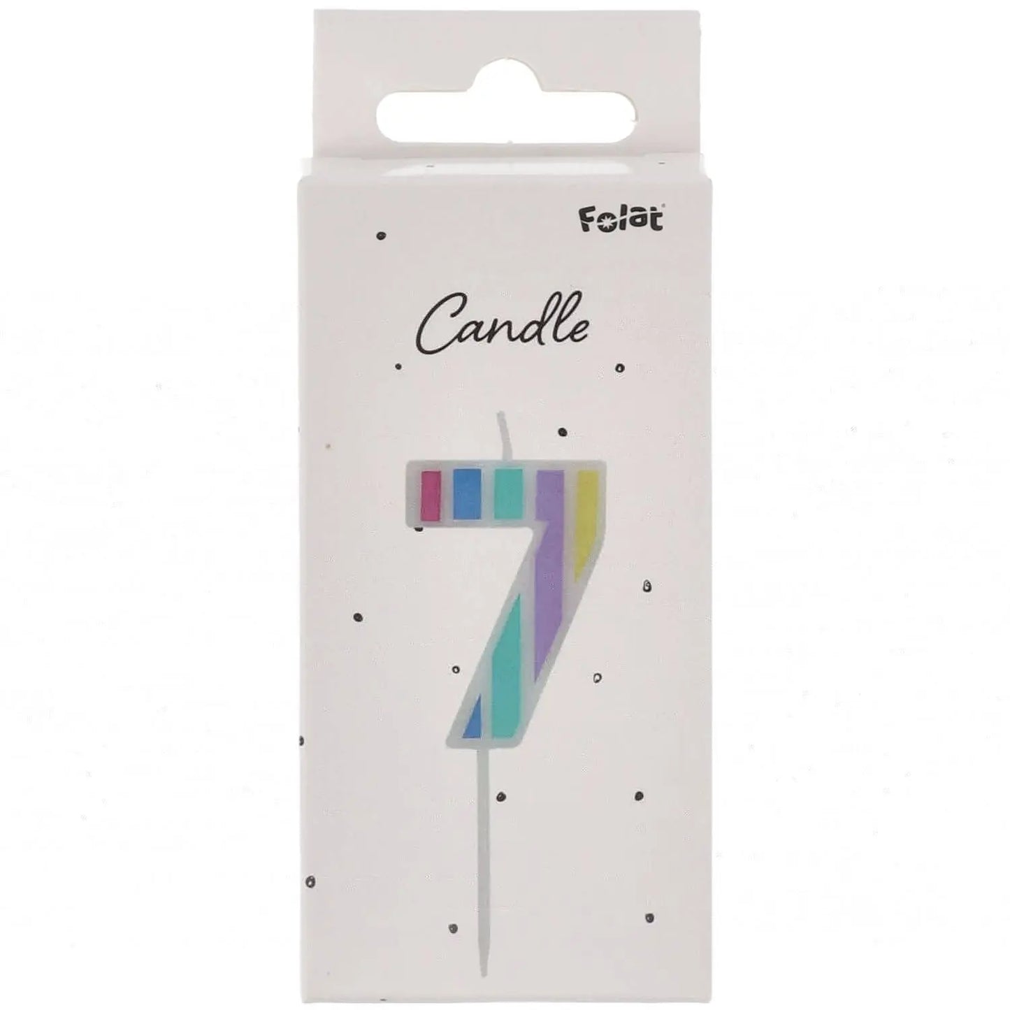 Candle Pastel Number 7 Multicolour Folat