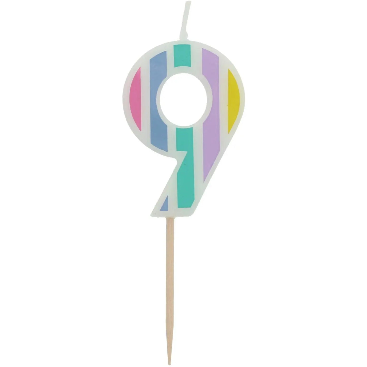 Candle Pastel Number 9 Multicolour Folat