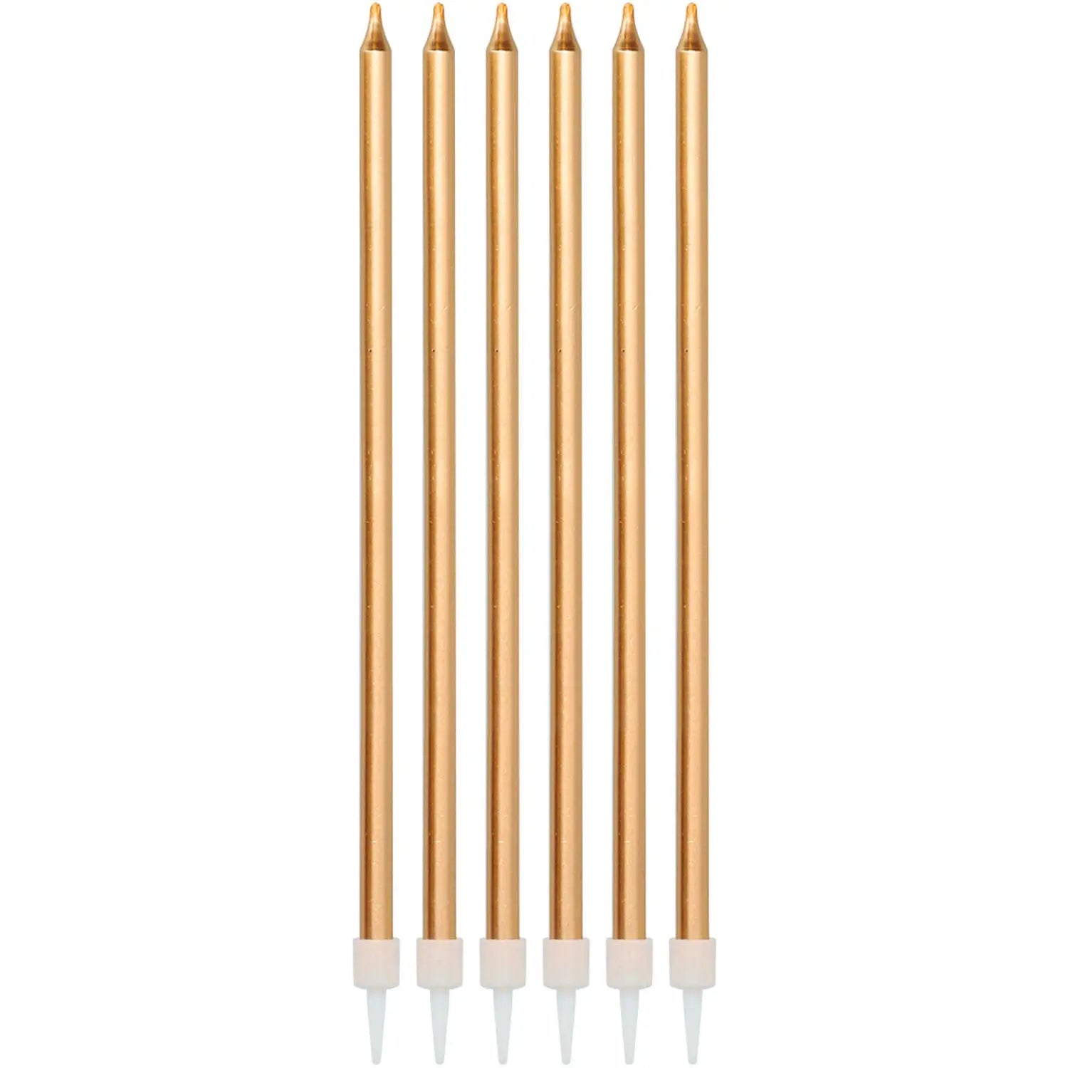 Candles Bronze Metallic 15cm - 16 pieces Folat