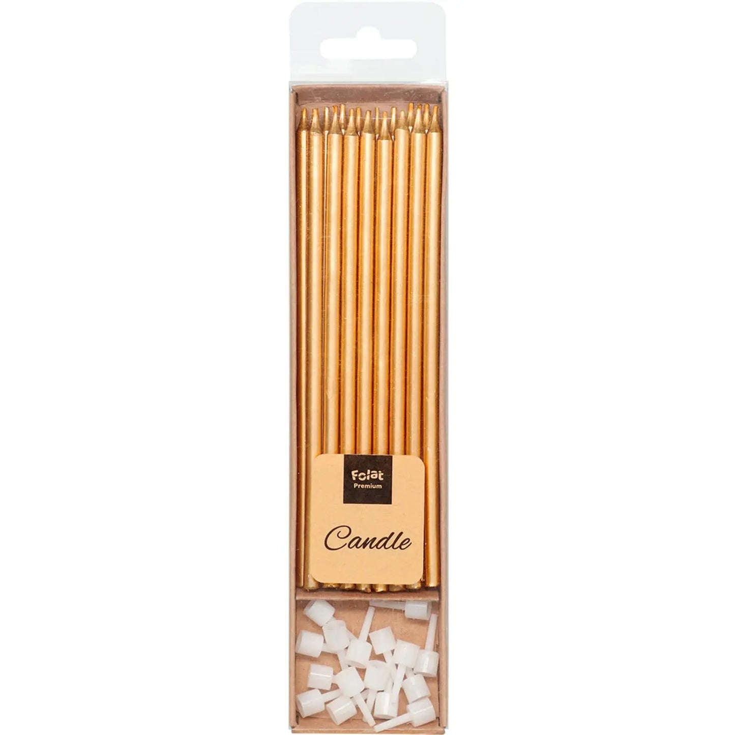 Candles Bronze Metallic 15cm - 16 pieces Folat