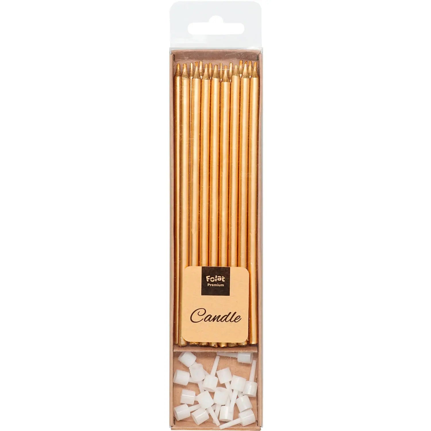 Candles Bronze Metallic 15cm - 16 pieces Folat