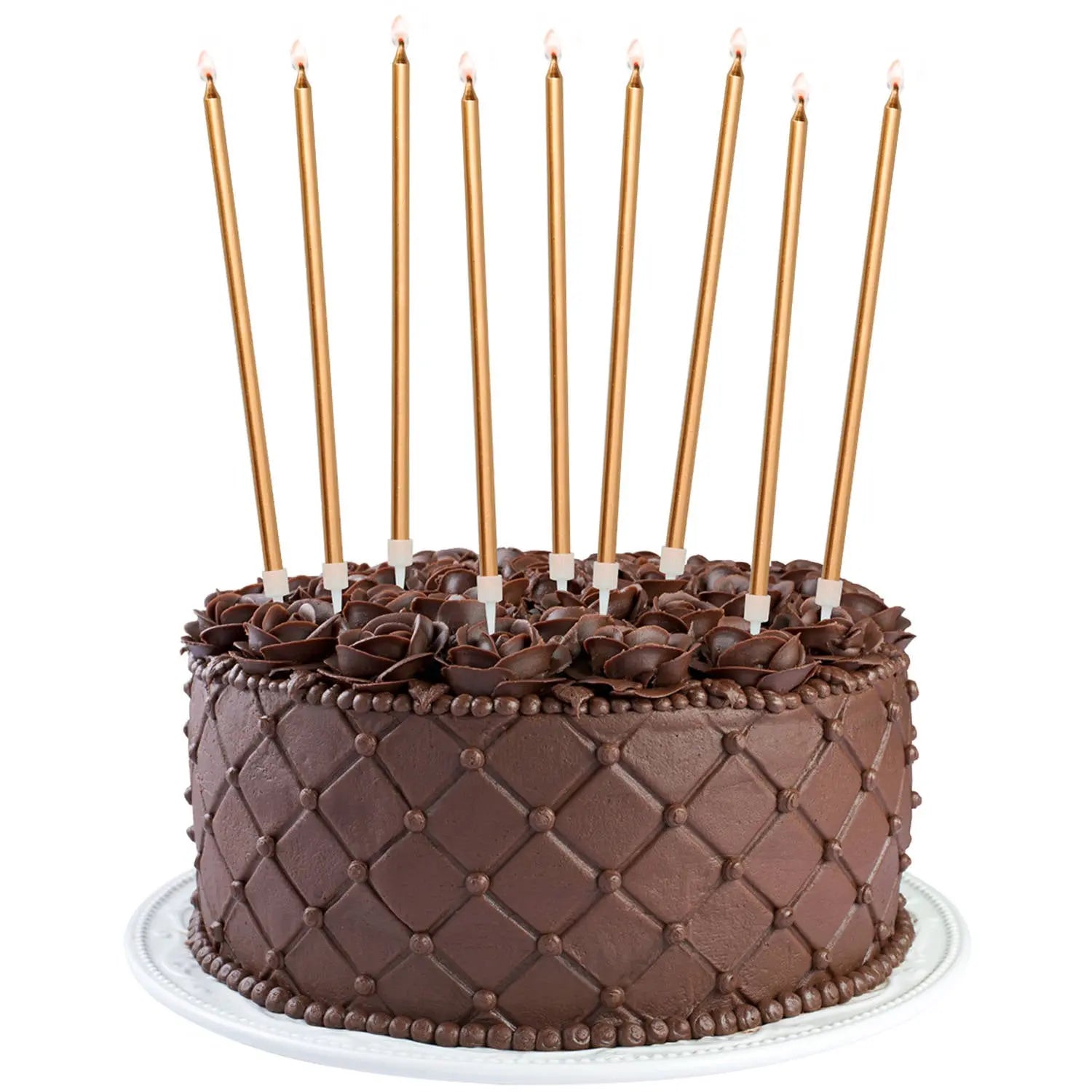 Candles Bronze Metallic 15cm - 16 pieces Folat