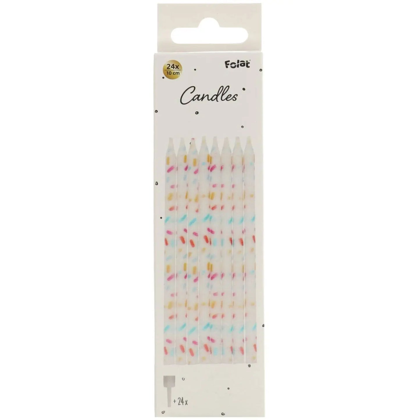 Candles Cozy Sprinkles - 10 cm - 24 pieces Folat