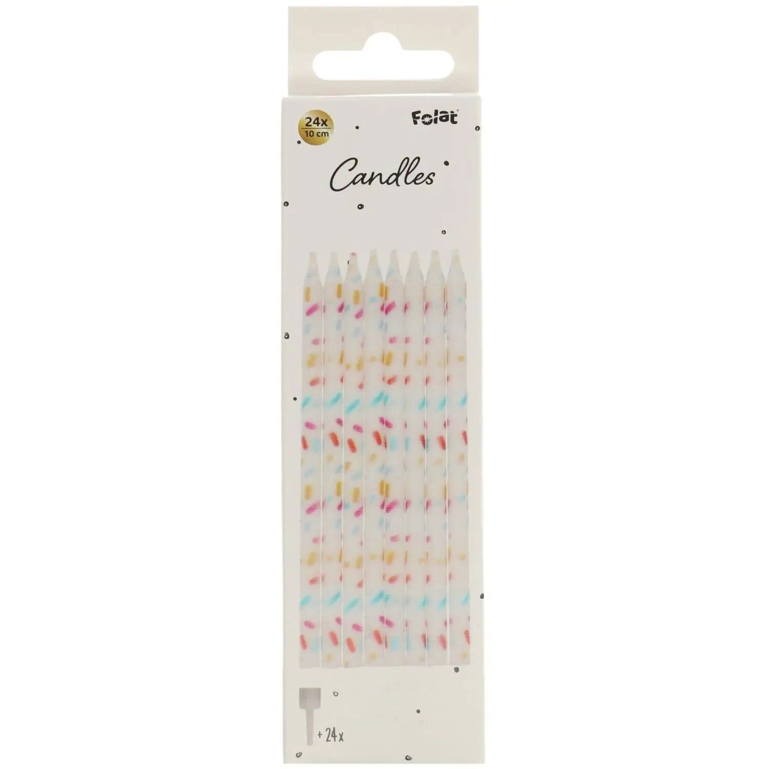 Candles Cozy Sprinkles - 10 cm - 24 pieces Folat
