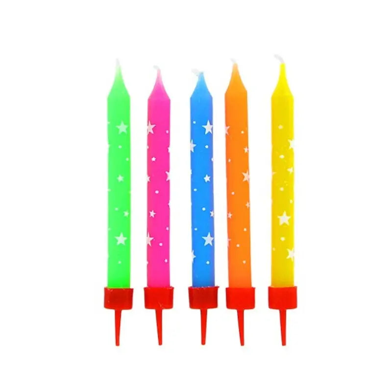 Candles Multicolor Stars X10 Patis Decor