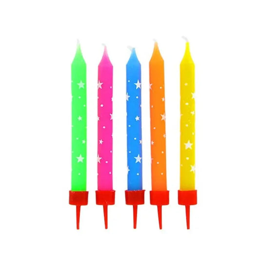 Candles Multicolor Stars X10 Patis Decor