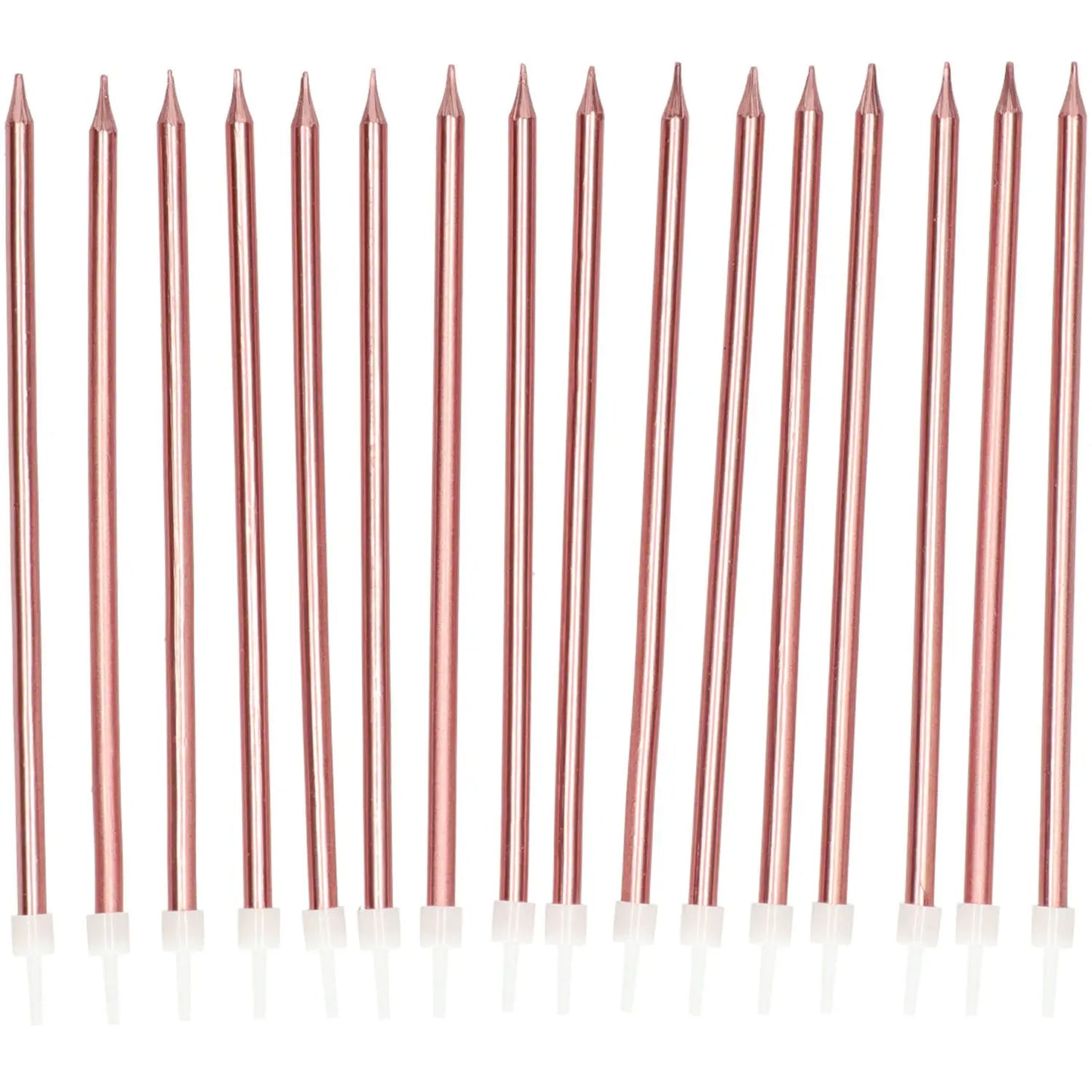 Candles Rose Gold Metallic 15cm - 16 pieces Folat