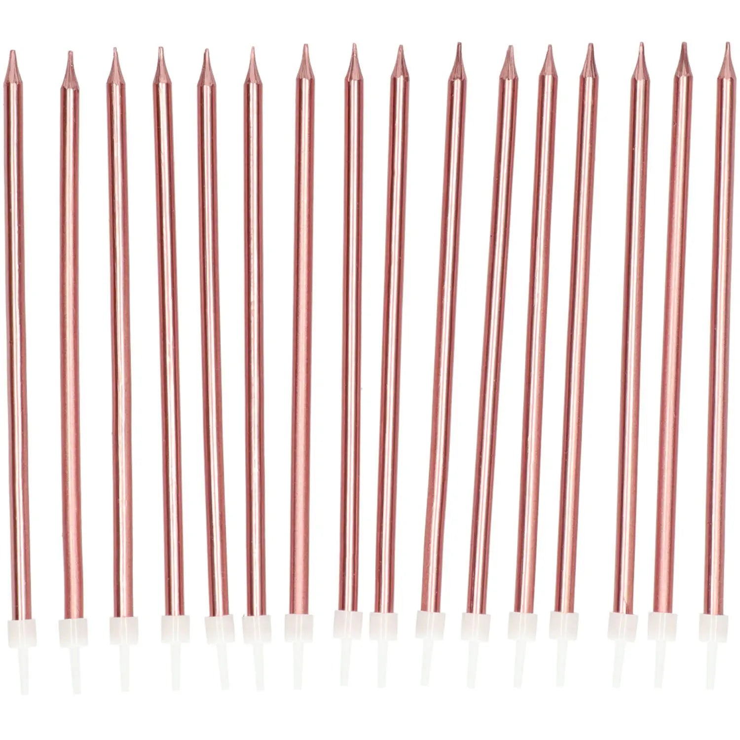 Candles Rose Gold Metallic 15cm - 16 pieces Folat