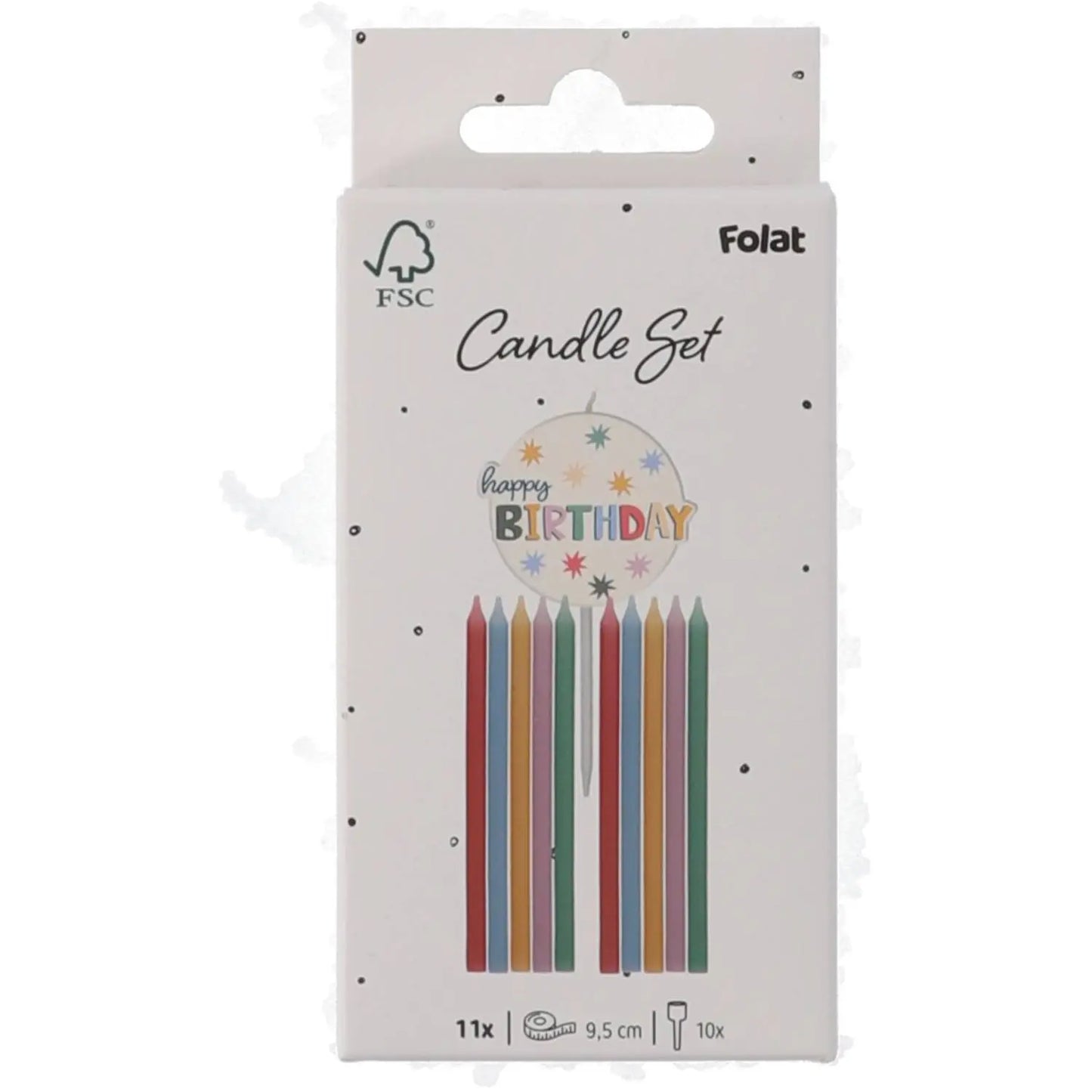 Candles Set - Starburst - 9,5 cm - 11 pieces Folat