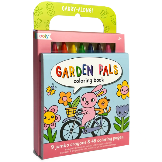 Carry Along Crayons & Coloring Book Kit – Garden Pals (Set of 10) OOLY