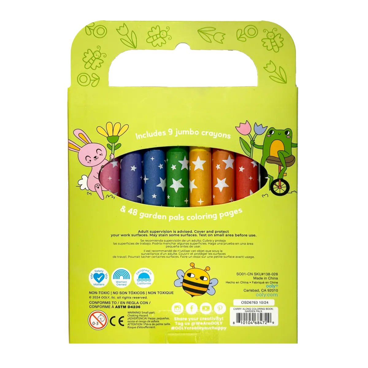 Carry Along Crayons & Coloring Book Kit – Garden Pals (Set of 10) OOLY