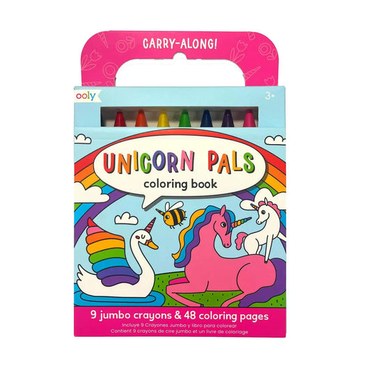 Carry Along Crayons & Coloring Book Kit – Unicorn Pals (Set of 10) OOLY