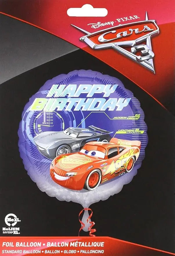 Cars 3 Happy Birthday Foil Balloon, 18", Multicolored Anagram