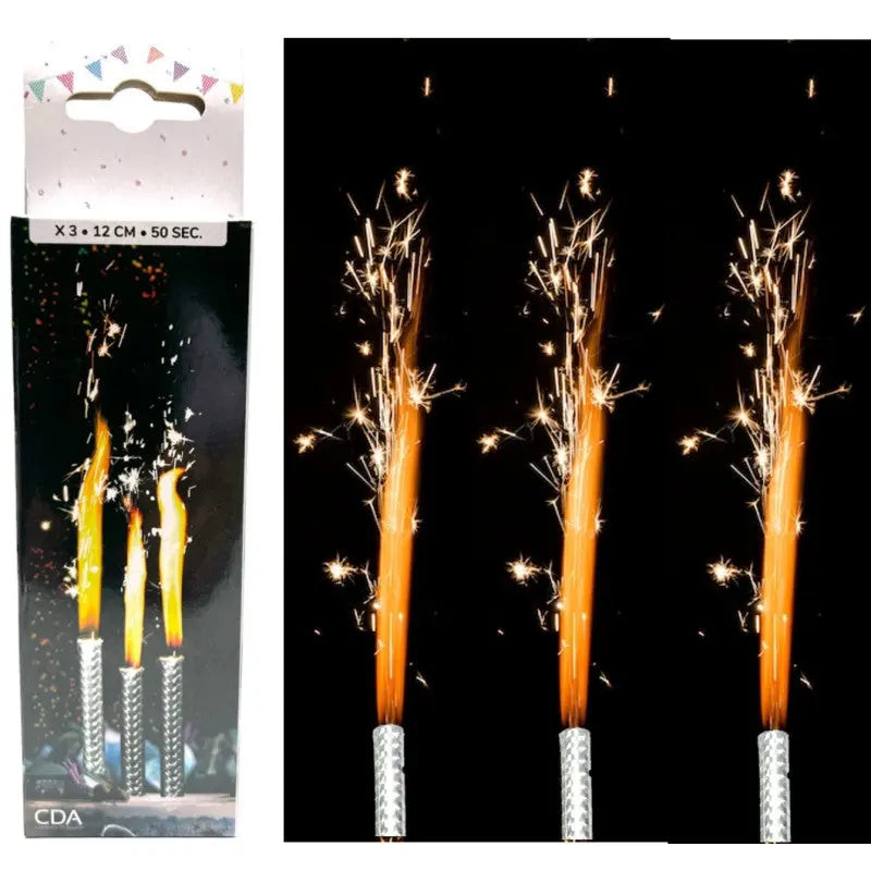 Cat.F1 Fountain Sparkle Candle 3pack Cotillons D Alsace