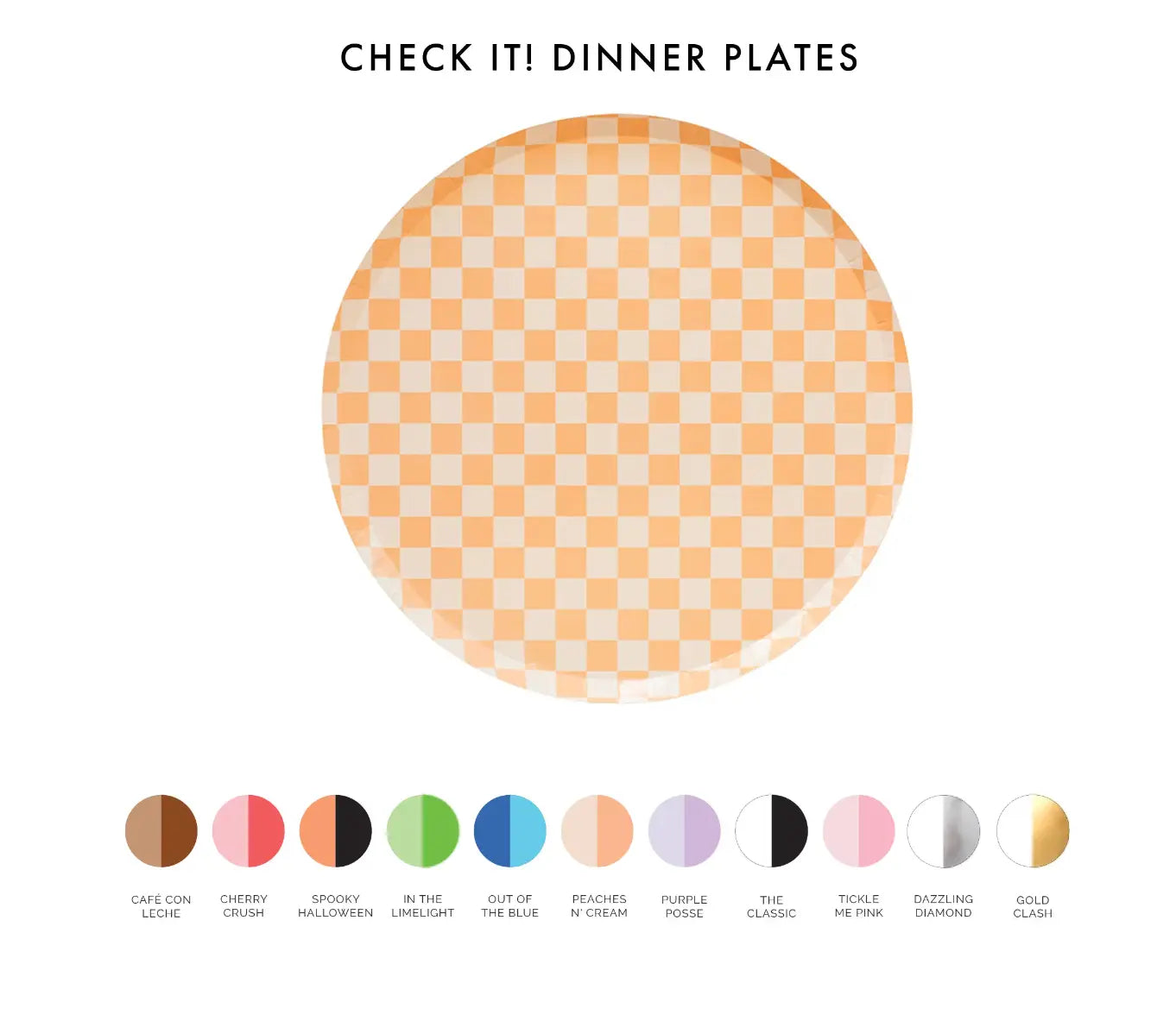 Check It! Dinner Plates - 8 Pk. - Blue Jollity & Co. + Daydream Society