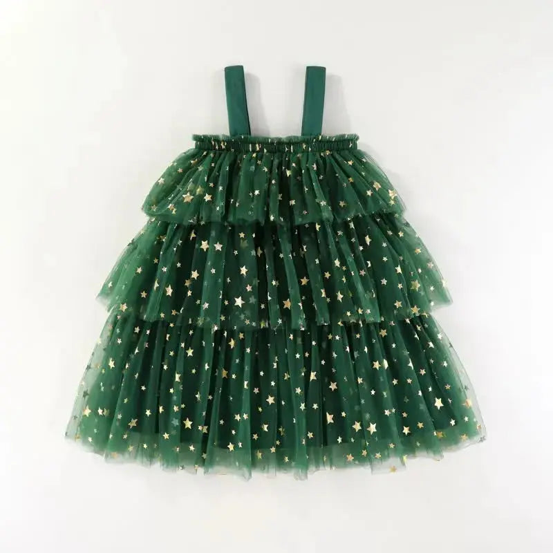 Christmas Green Tulle Pom Pom Dress The Party Ville
