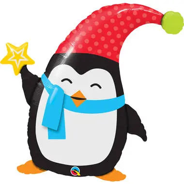 Christmas Penguin Foil Balloon - 88 cm qualatex