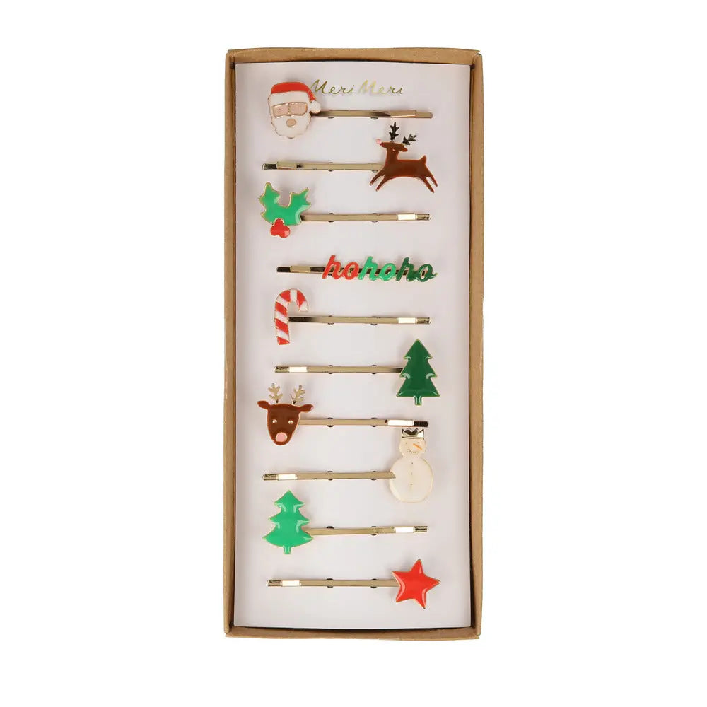 Christmas enamel hair slides Meri Meri