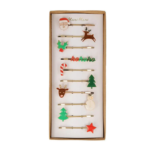 Christmas enamel hair slides Meri Meri