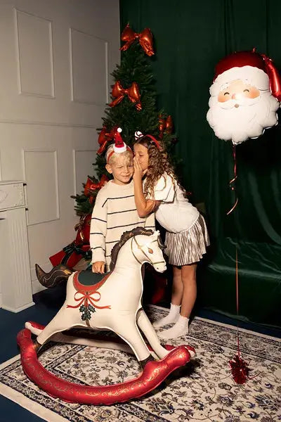 Christmas foil balloon Rocking horse, 118x104 cm Partydeco