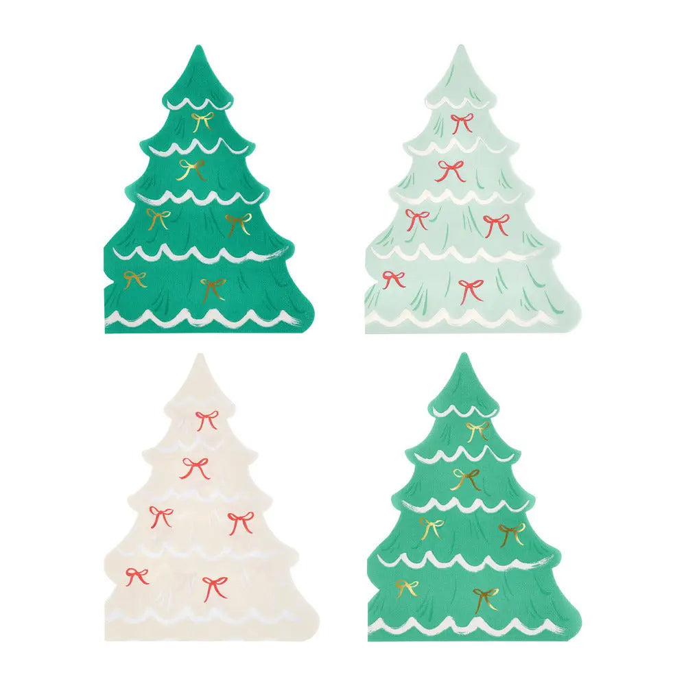 Christmas tree with bow napkins Meri Meri