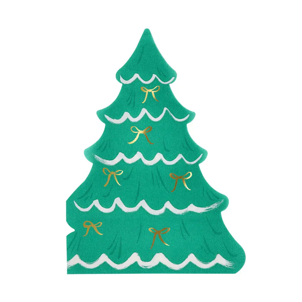 Christmas tree with bow napkins Meri Meri