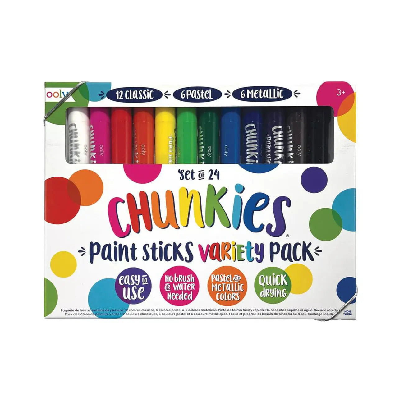 Chunkies Paint Sticks – Variety Pack w/ Pastels Set of 24 OOLY