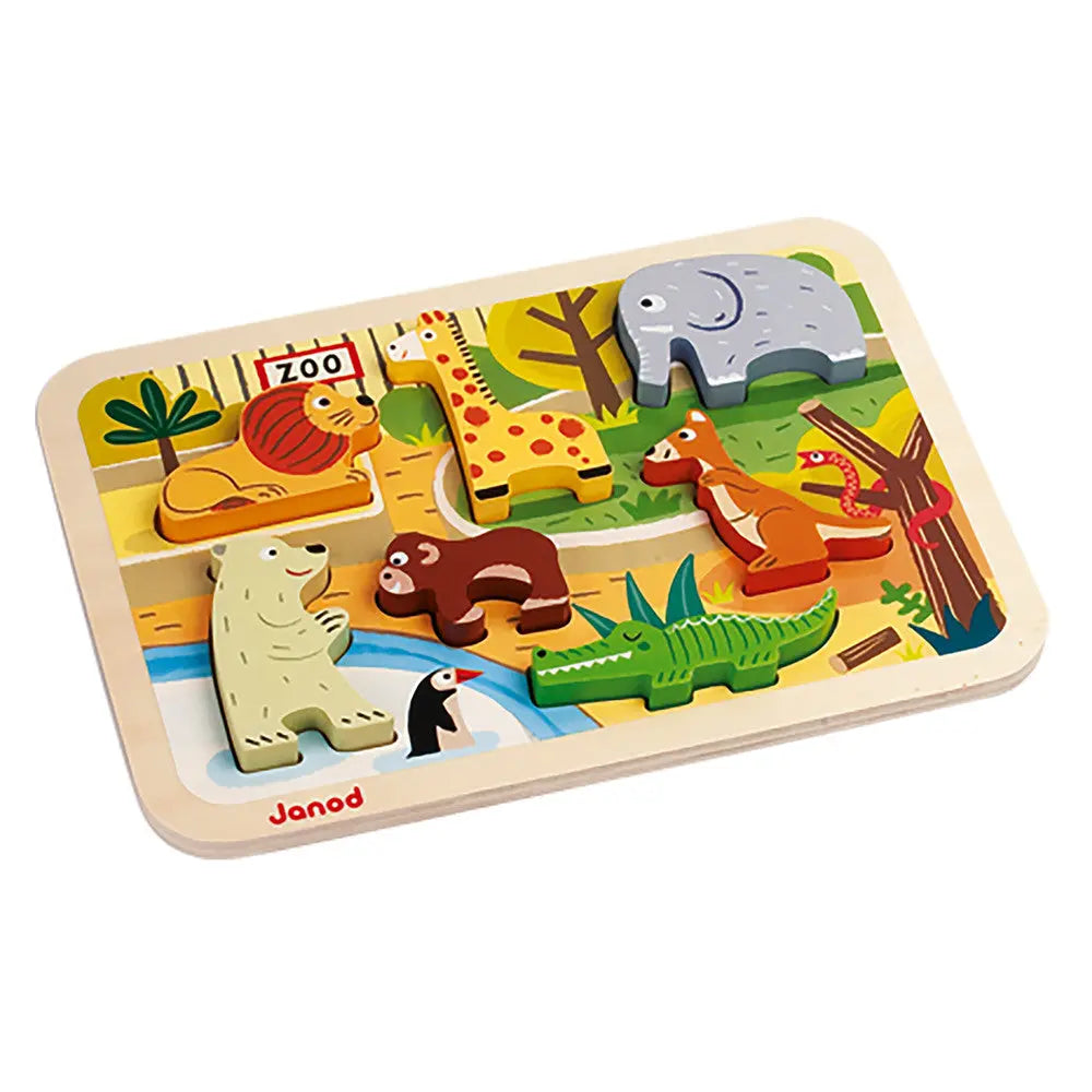 Chunky Puzzle Zoo 7 pieces (wood) Janod