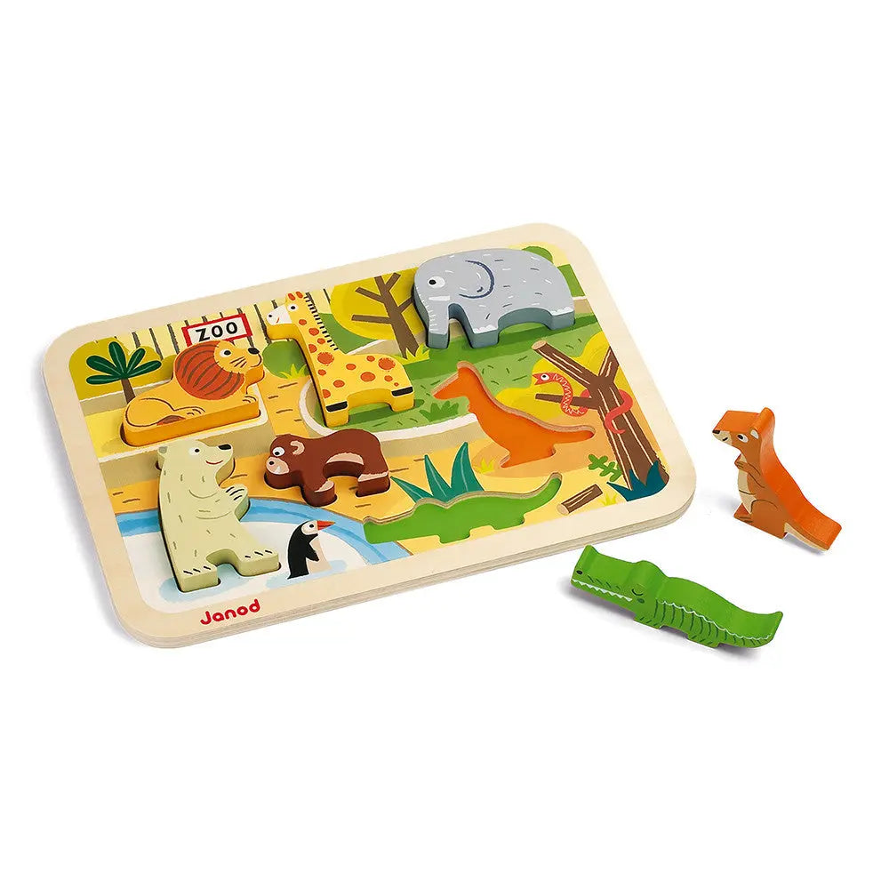 Chunky Puzzle Zoo 7 pieces (wood) Janod