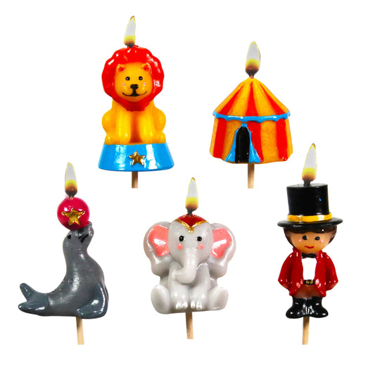 Circus Cake Candles Smiling Faces