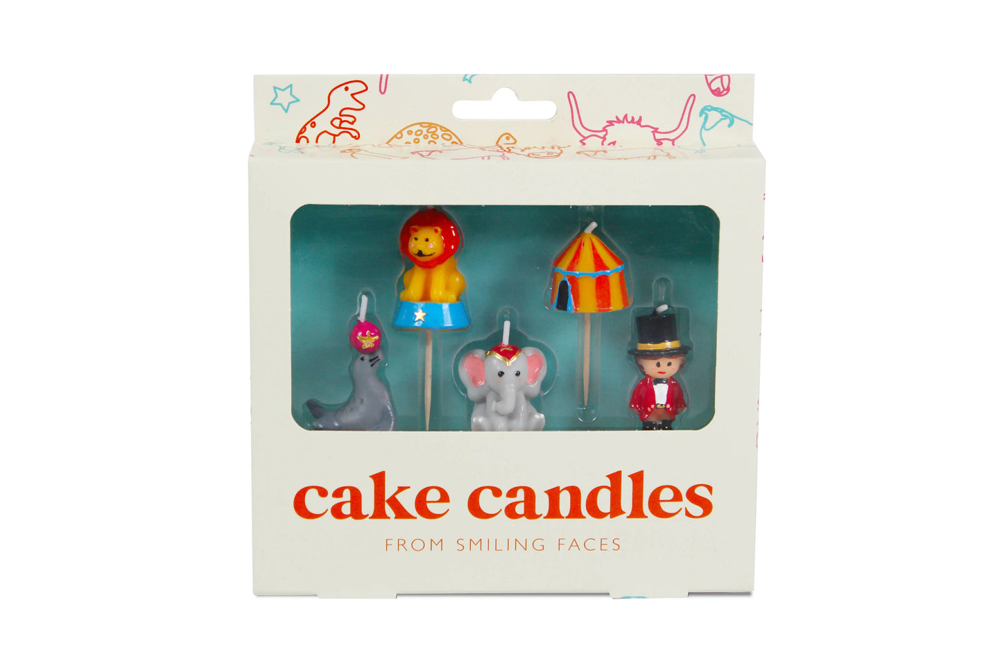 Circus Cake Candles Smiling Faces