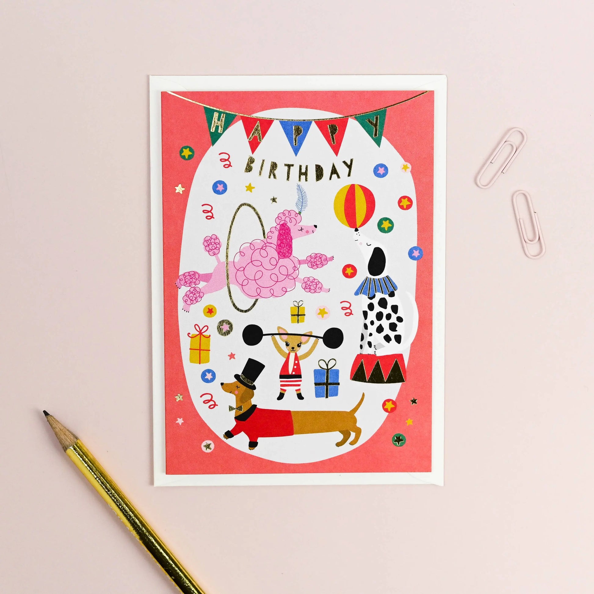 Circus Dogs Birthday Card | Kids Birthday Card | Animal Card Mifkins