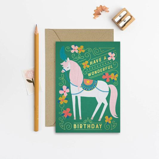 Circus Horse Kid's Birthday Card | Girl's Birthday Card Mifkins