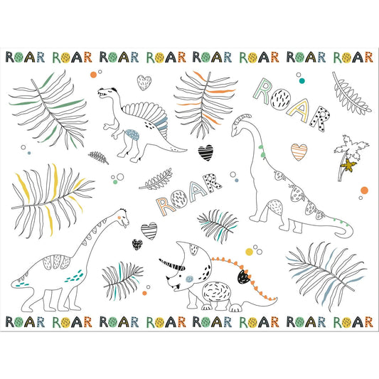 Coloring Placemats Dino Roars - 6 pieces Folat