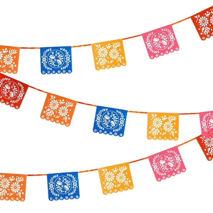 Colourful Mexican Papel Picado Bunting - 4m Talking Tables