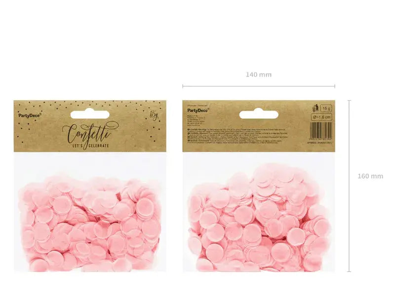 Confetti Circles, light pink, 15g Partydeco