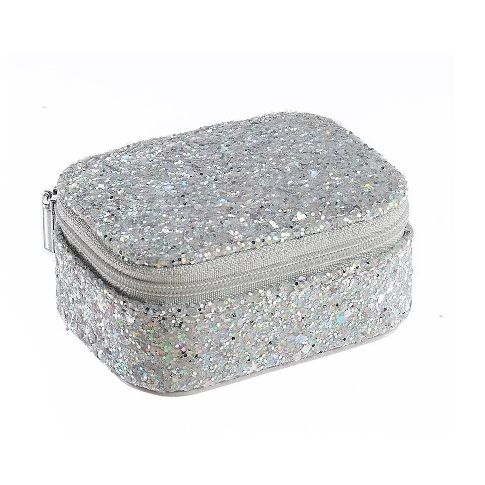 Confetti Glitter Silver Mini Jewellery Box Rockahula
