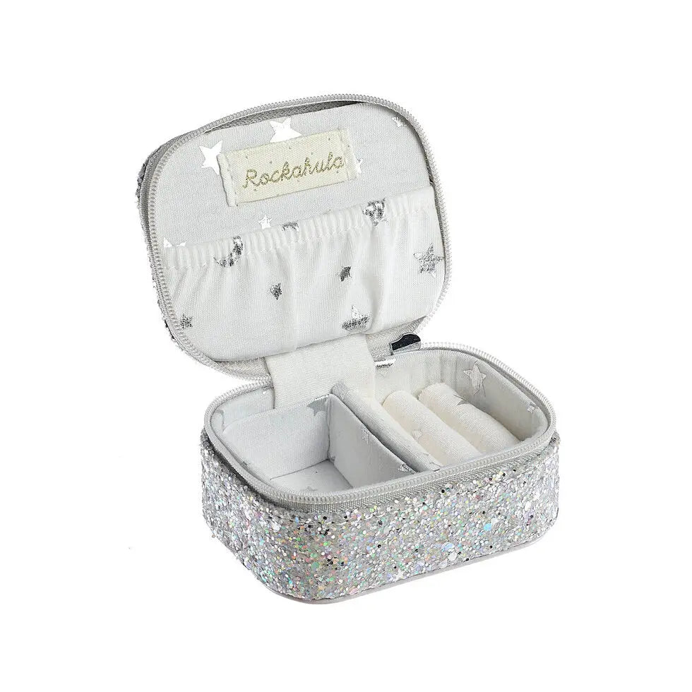 Confetti Glitter Silver Mini Jewellery Box Rockahula