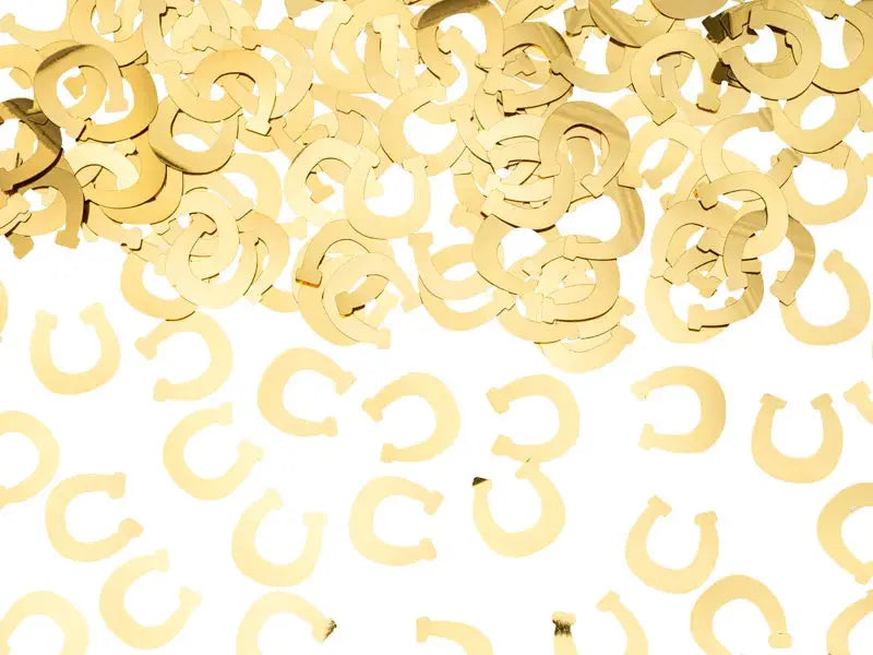 Confetti Horseshoes, gold, approx 15g Partydeco
