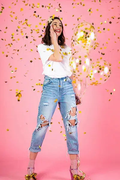 Confetti balloons - stars, 30cm, gold Folat