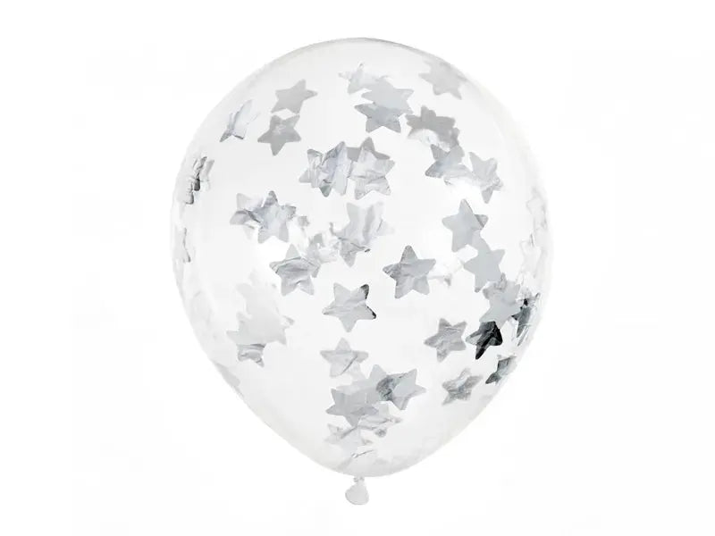 Confetti balloons - stars, 30cm, silver Folat