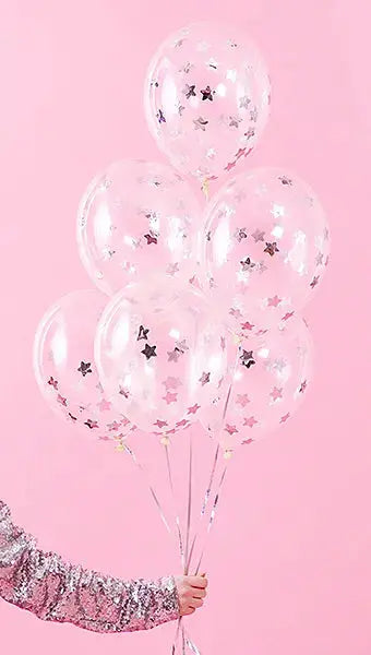 Confetti balloons - stars, 30cm, silver Folat